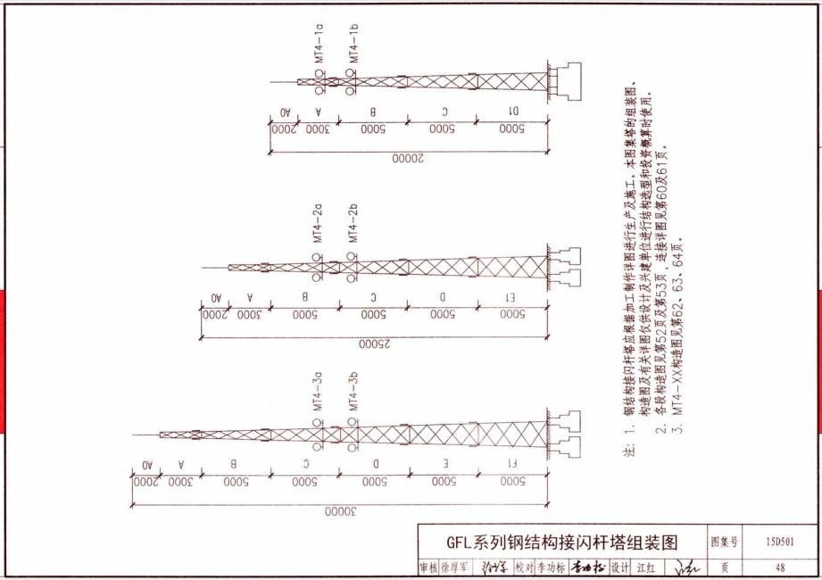 GFL系列钢结构接闪杆组装图