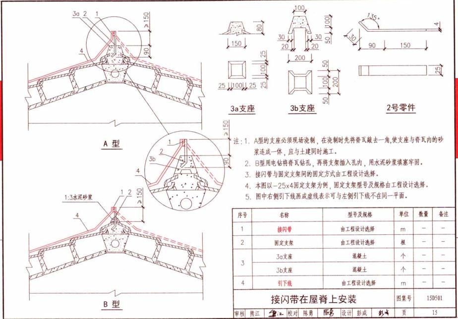 接闪带在屋脊上安装图集